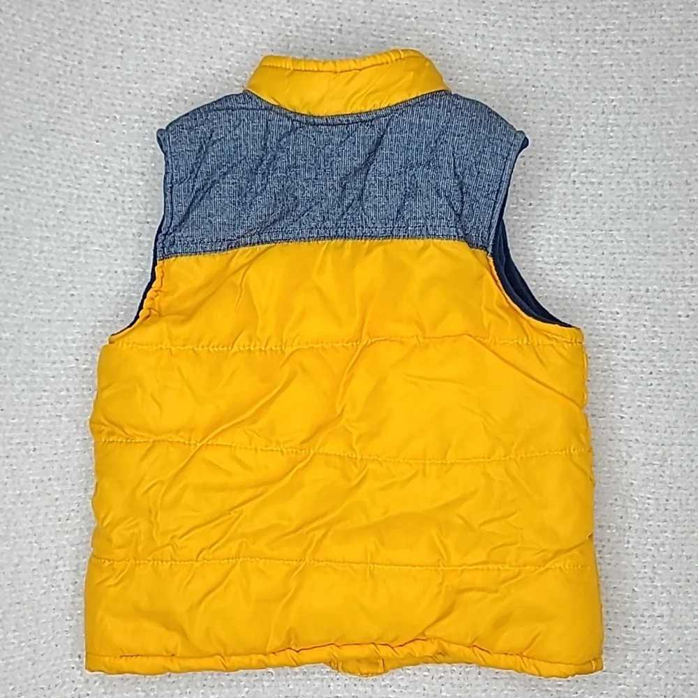 Junior Varsity Athletics Boy’s Yellow Quilted Puffer Jacket/Vest in Yellow/Blue